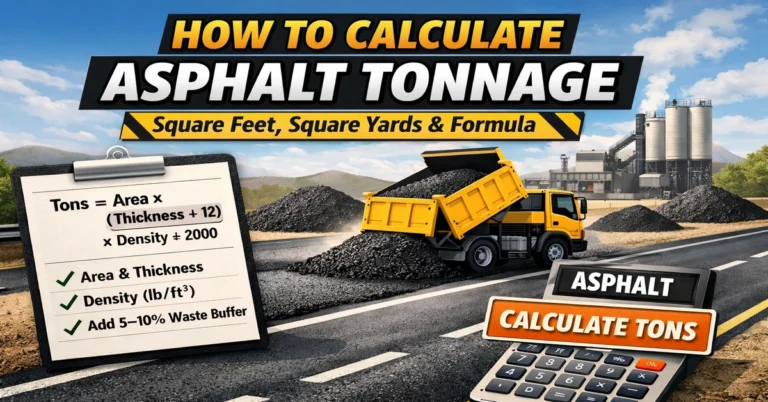 How to calculate asphalt tonnage with square feet, square yards, and tons formula