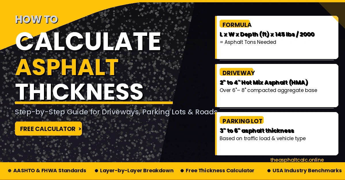 how to calculate asphalt thickness formula for driveways parking lots and roads with free calculator